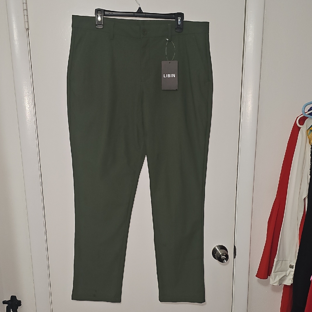 Libian Men's Deep Green Chinos
